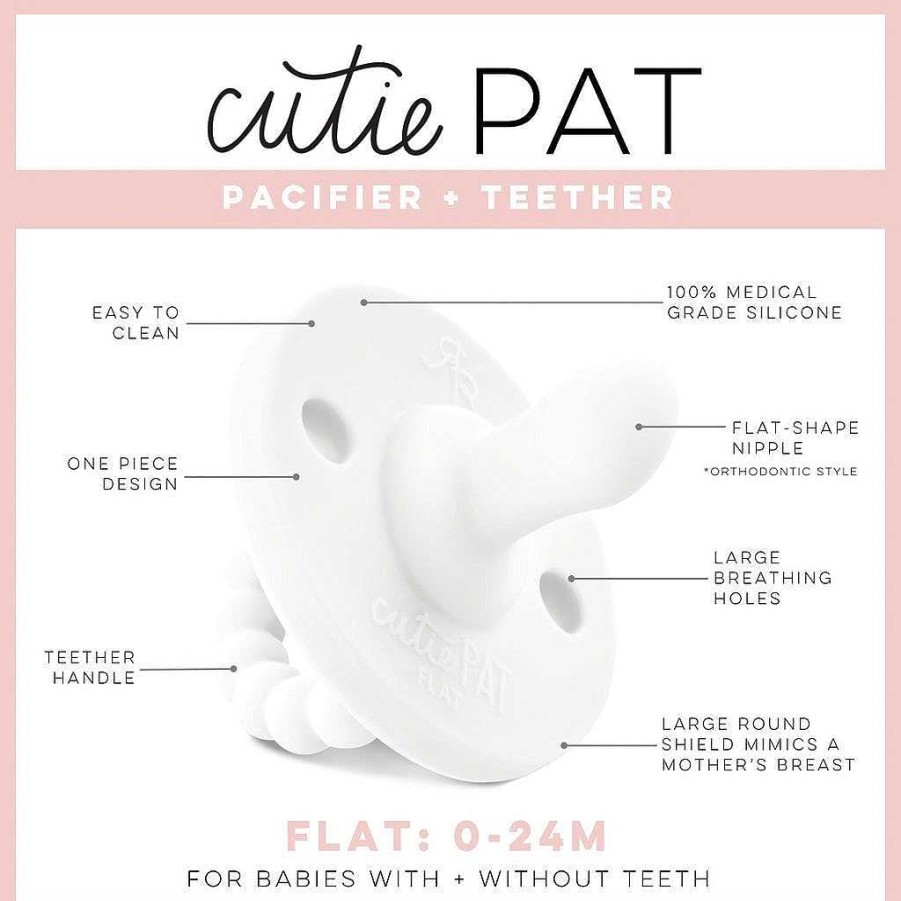 Baby Stuff Ryan & Rose | Cutie Pat Flat Pacifier, Dune