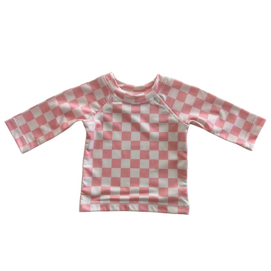 Girl SIIX Collection | Strawberry Shortcake Checkerboard / Maui Rashguard / Upf 50+