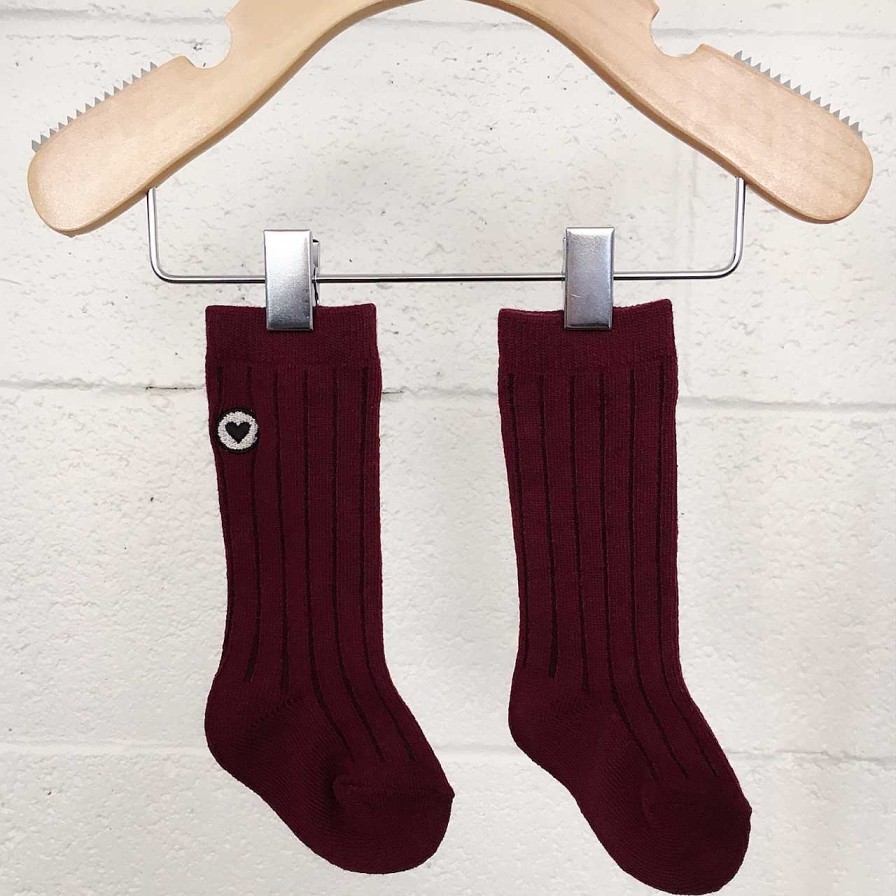 Accessories SpearmintLOVE | Organic Ribbed Knee Sock, Rosewood