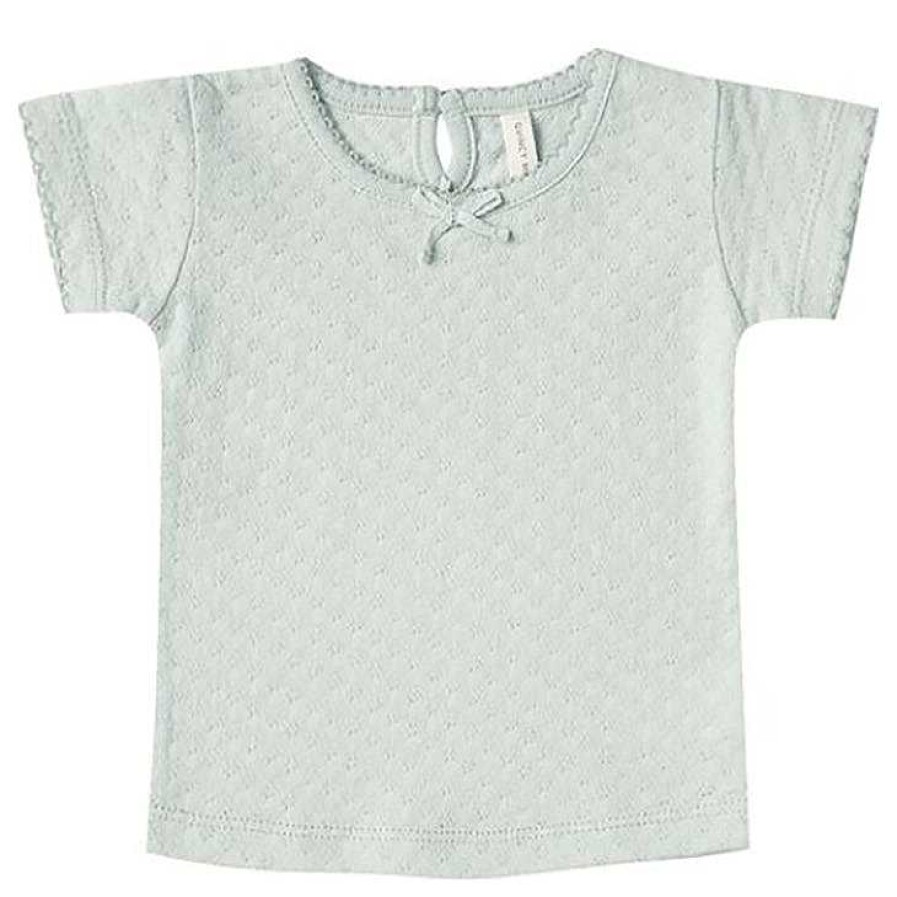 Girl Quincy Mae | Pointelle Tee, Sea Glass