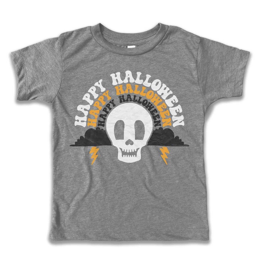 Boy Rivet Apparel Co. | Happy Halloween Tee, Soft Grey