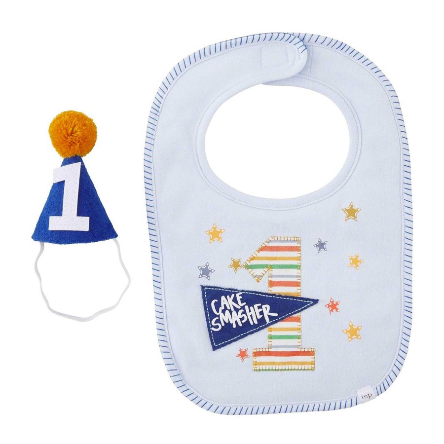 Baby Stuff Mud Pie Classic Bibs | 1St Birthday Cake Smash Bib Set, Blue