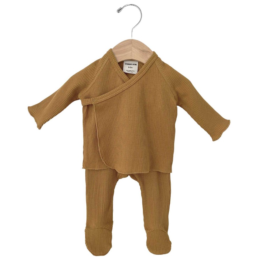 Girl SpearmintLOVE | Organic Waffle Kimono & Pant Set, Honey