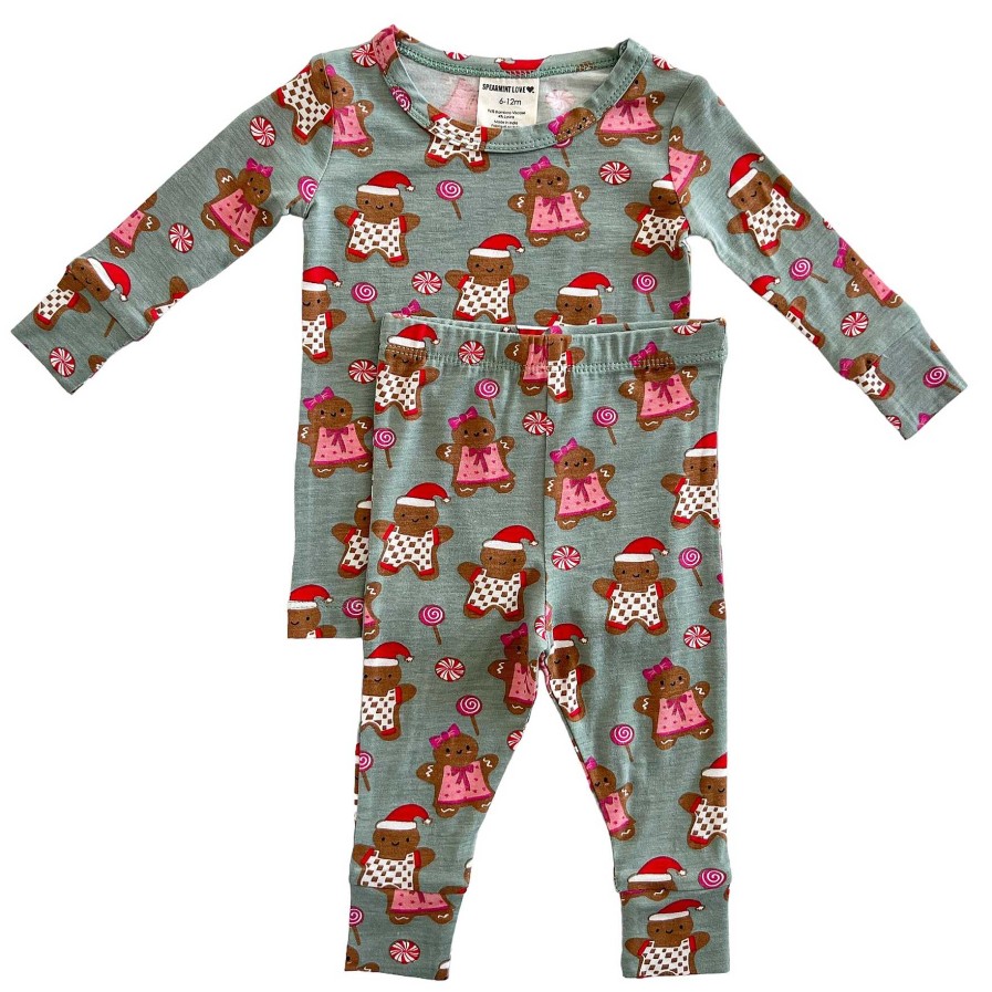 Boy SpearmintLOVE | 2-Piece Set, Gingerbread Friends Green