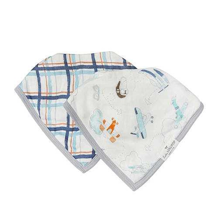 Baby Stuff Loulou LOLLIPOP Bib Sets | Muslin & Terry Cloth Bib Set, Born To Fly