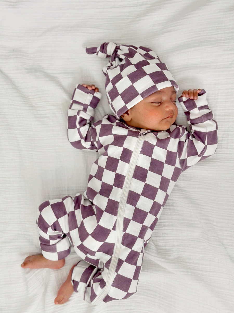 Boy SIIX Collection | Berry Cheesecake Checkerboard / Organic Beanie