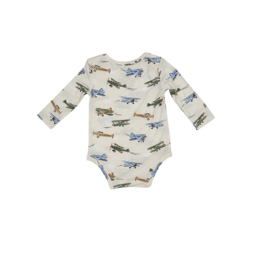 Boy Angel Dear | Long Sleeve Bodysuit, Vintage Airplane