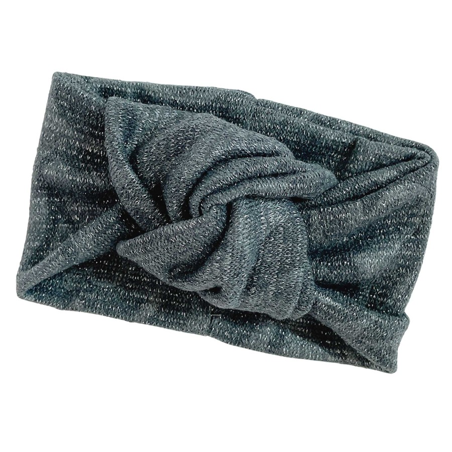 Girl Eyee Kids | Twist Knot Headband, Charcoal Silver Shimmer