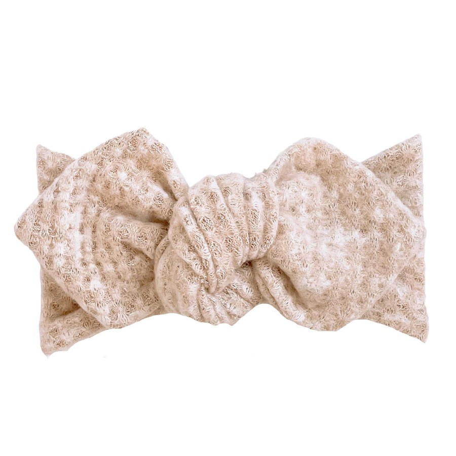 Girl Eyee Kids | Top Knot Headband, Waffle Marled Oatmeal