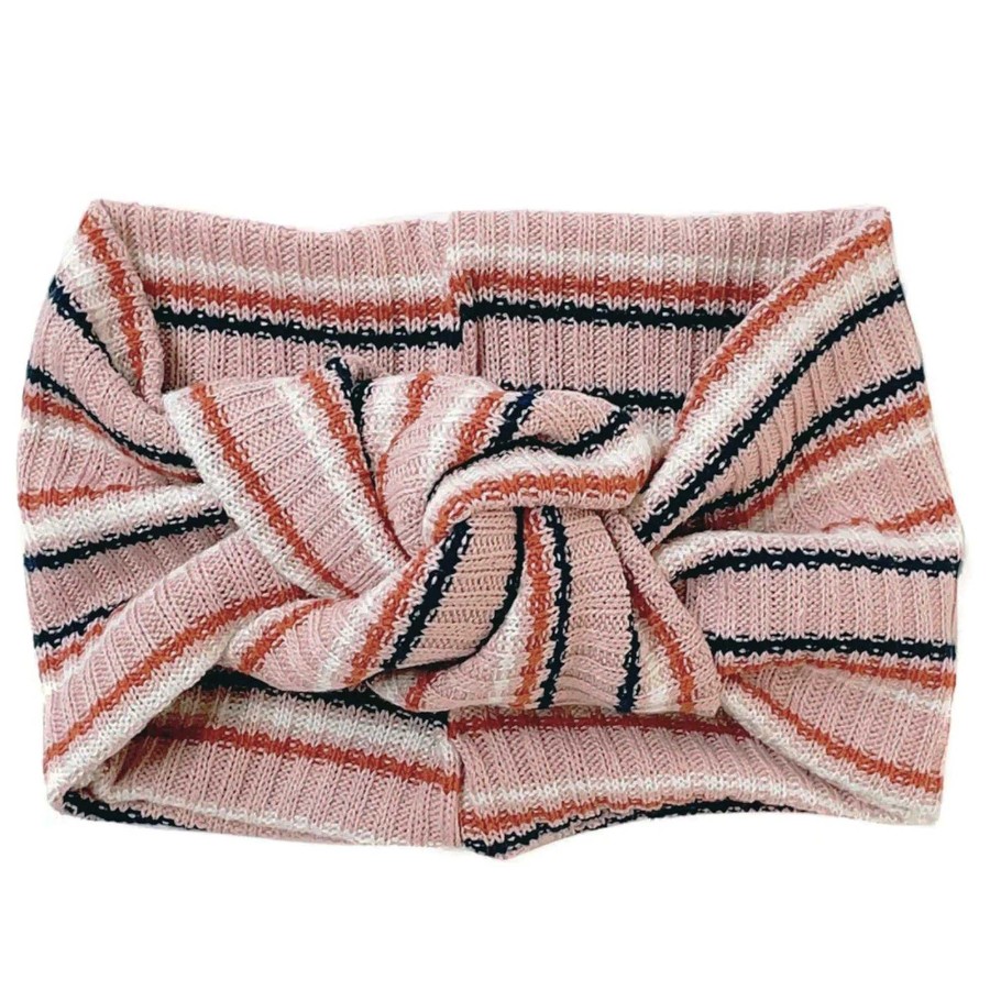 Girl Eyee Kids | Twist Knot Headband, Blush Vintage Stripe