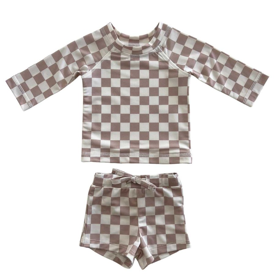 Boy SIIX Collection | Tiramisu Checkerboard / Mar Rashguard Set / Upf 50+