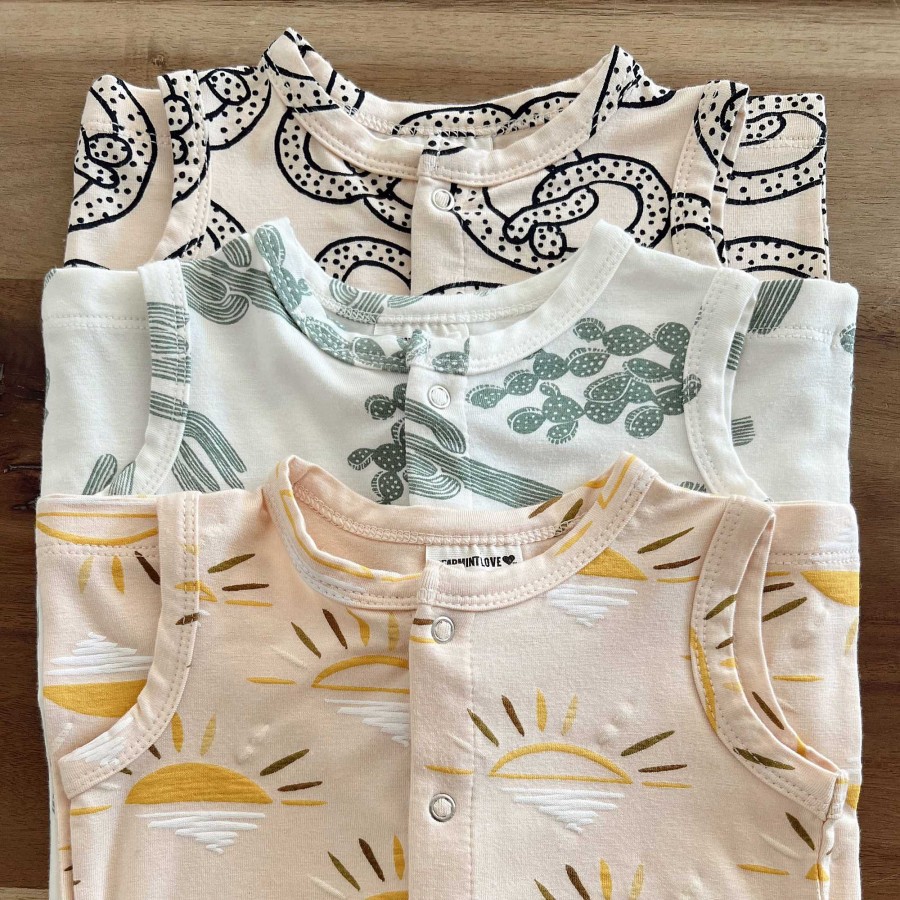 Boy SpearmintLOVE | Easy Romper, Sand Sun