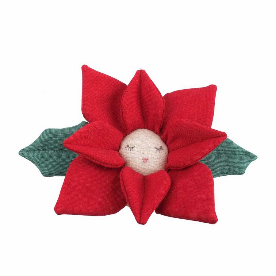 Girl Mon Ami | Pretty Poinsettia Pot Plush Toy, Red