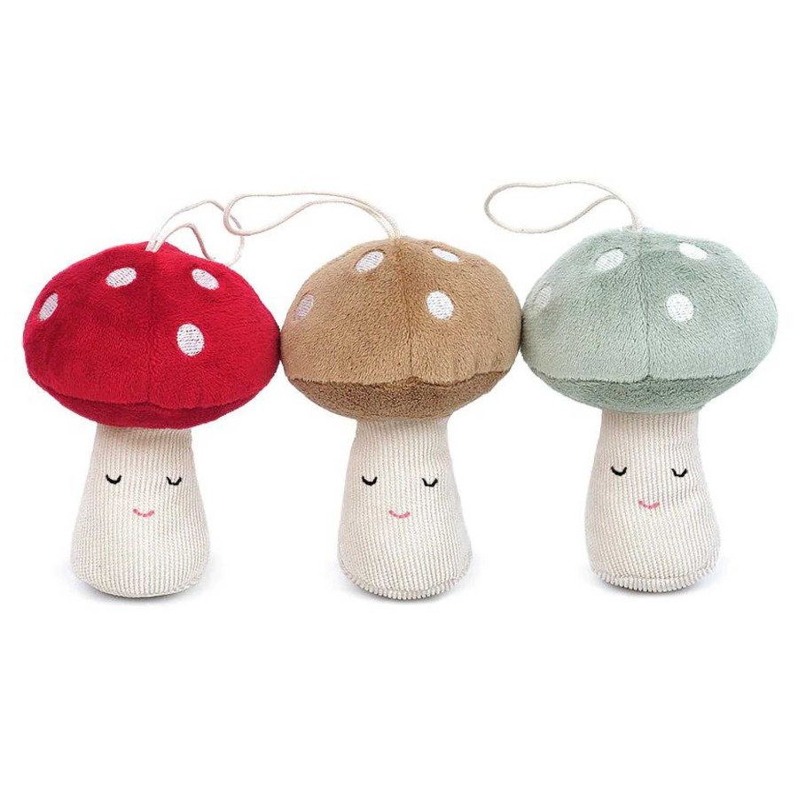 Girl Mon Ami | Set Of 3 Plush Woodland Mushroom Ornaments