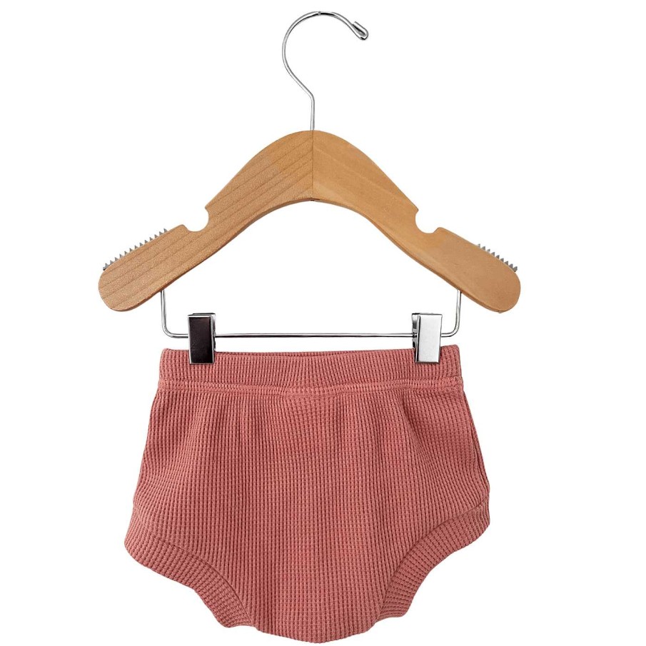 Boy SpearmintLOVE | Organic Cotton Waffle Shorts, Dusty Rose