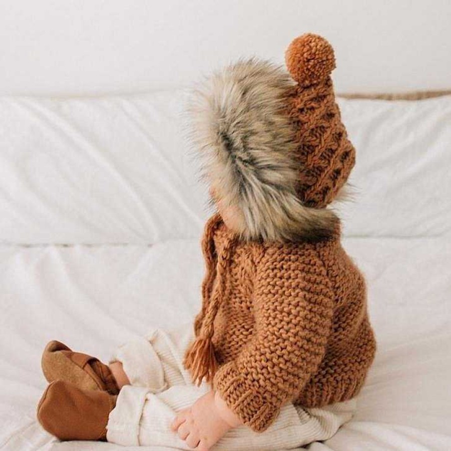 Accessories Huggalugs | Fur Trimmed Bonnet, Pecan