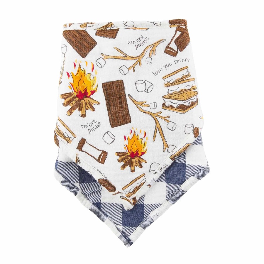 Baby Stuff Mud Pie Bib Sets | Muslin Bib & Spoon Set, S'Mores