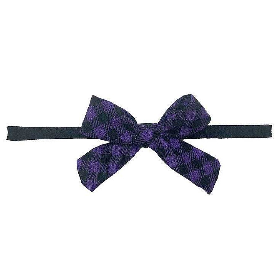 Girl Baby Bling Bows | Skinny Bow, Purple Plaid