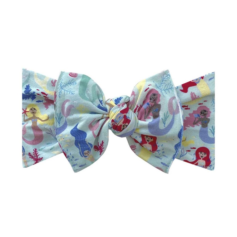 Girl Baby Bling Bows | Printed Knot Bow, Ocean Maiden