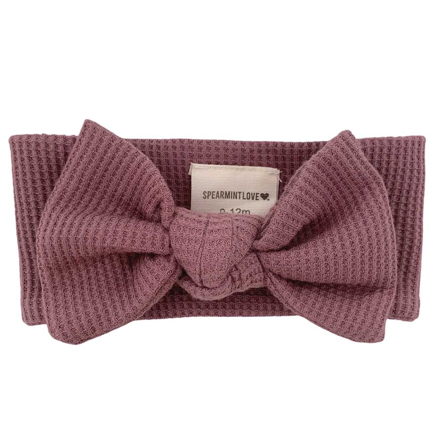 Girl SpearmintLOVE | Organic Waffle Knot Bow, Winterberry