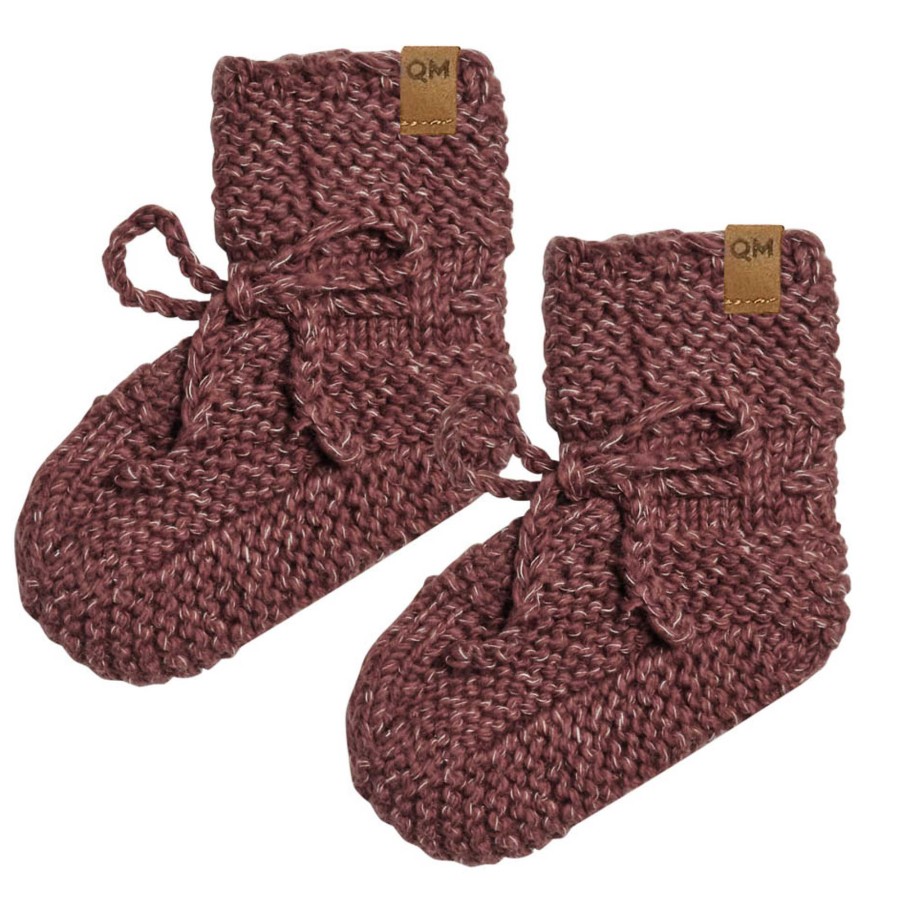 Accessories Quincy Mae | Speckled Knit Booties, Heathered Plum