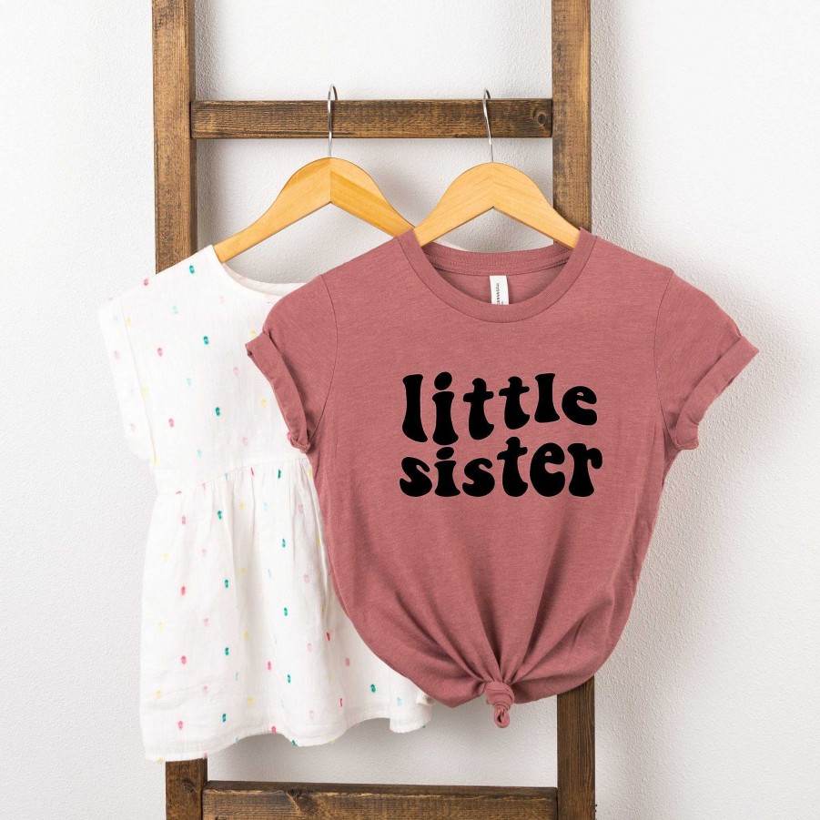 Girl The Juniper Shop | Little Sister Wavy Short Sleeve Tee, Mauve