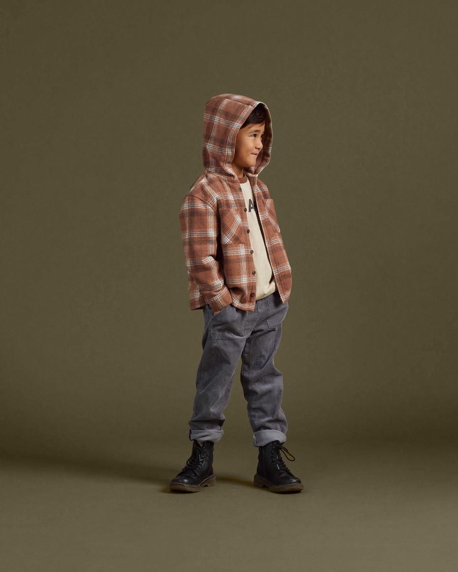 Boy Rylee & Cru | Rylee & Cru Hooded Overshirt, Brown Plaid