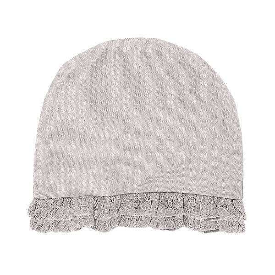 Accessories L'ovedbaby | Organic Lace Ruffle Cap, Fog