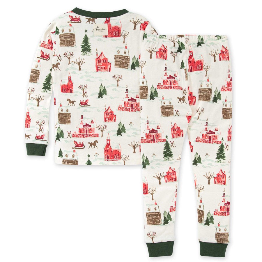 Girl Burt's Bees Baby | Organic 2-Piece Pajama Set, Holiday Village