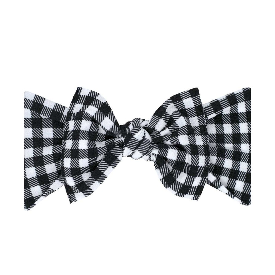 Girl Baby Bling Bows | Knot Bow, Black Gingham