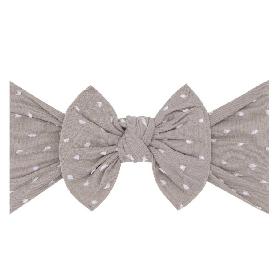 Girl Baby Bling Bows | Shabby Knot Bow, Mushroom/White Dot