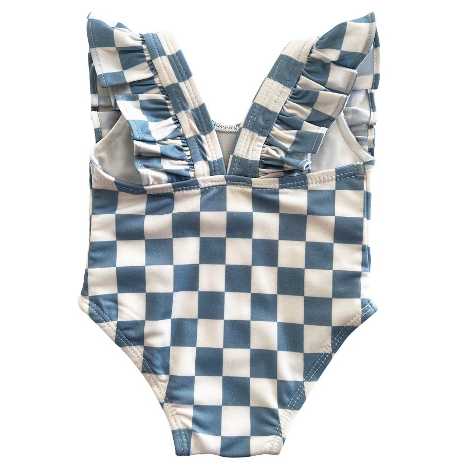 Girl SIIX Collection | Blueberry Muffin Checkerboard / Isla Swimsuit / Upf 50+