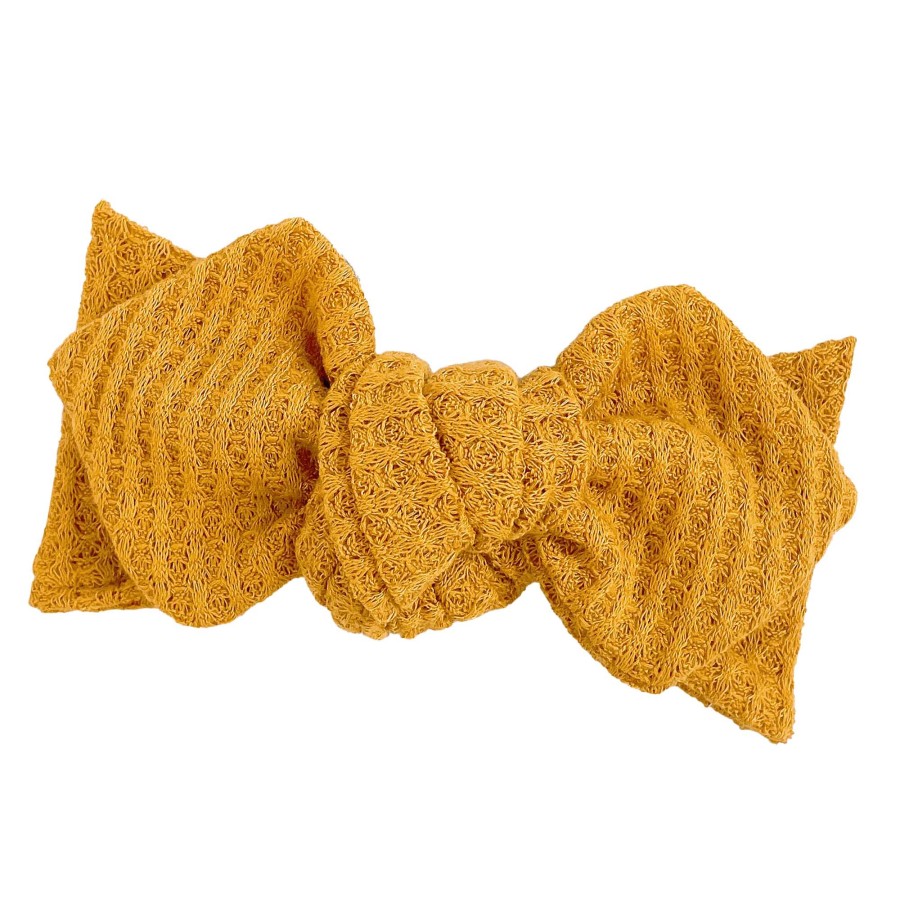 Girl Eyee Kids | Top Knot Headband, Waffle Mustard