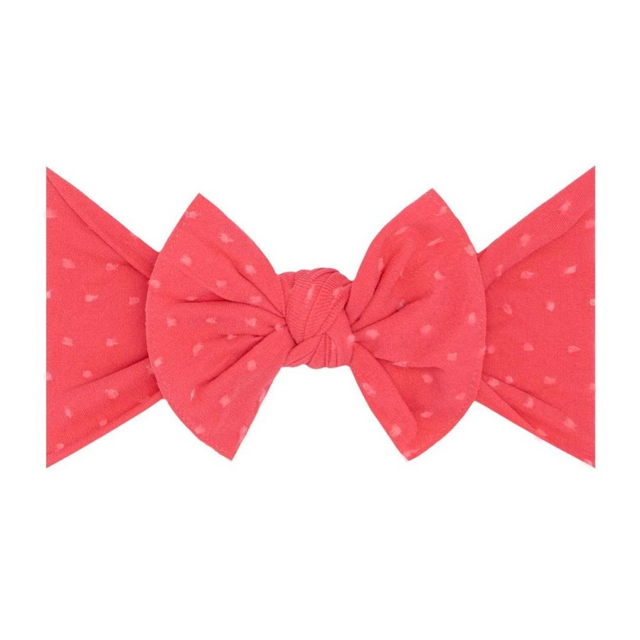 Girl Baby Bling Bows | Knot Bow, Shabby Salmon / Pink Dots