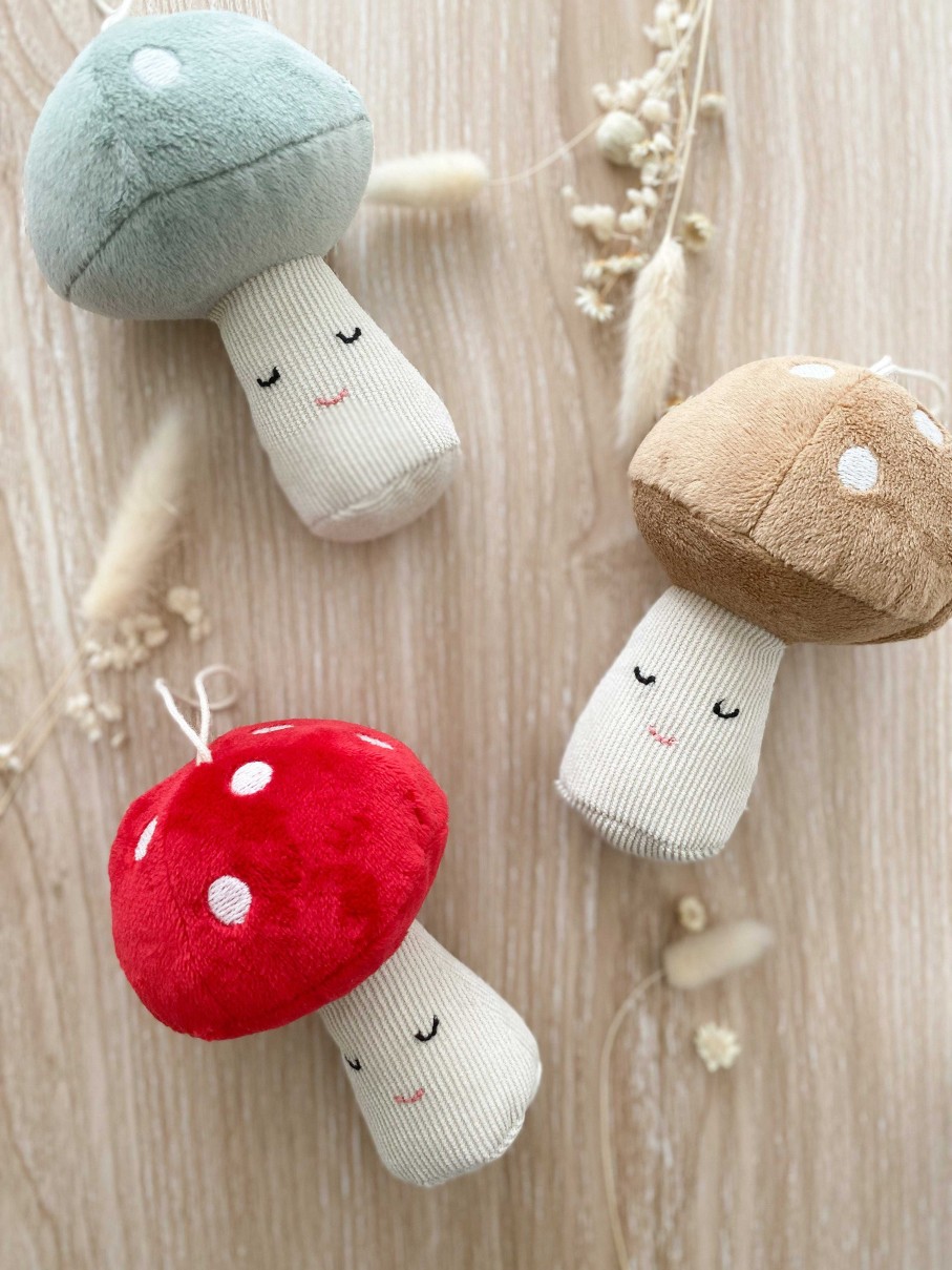 Girl Mon Ami | Set Of 3 Plush Woodland Mushroom Ornaments