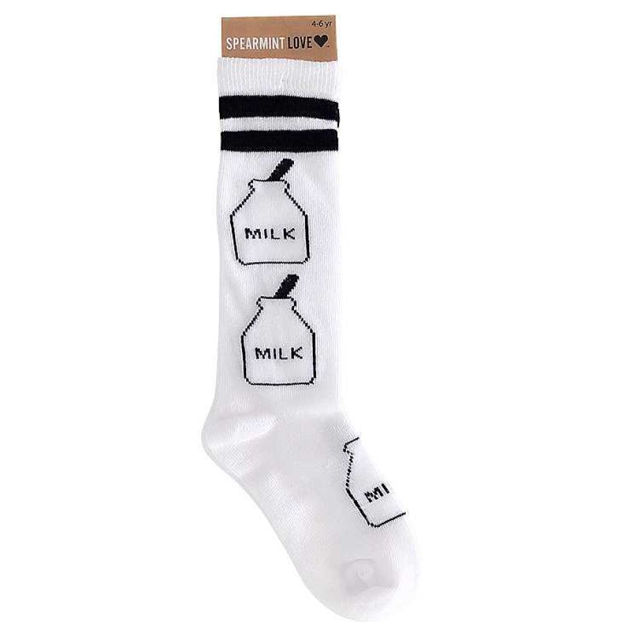 Accessories SpearmintLOVE | Spearmintlove White Milk Socks, 4 - 6 Yrs.