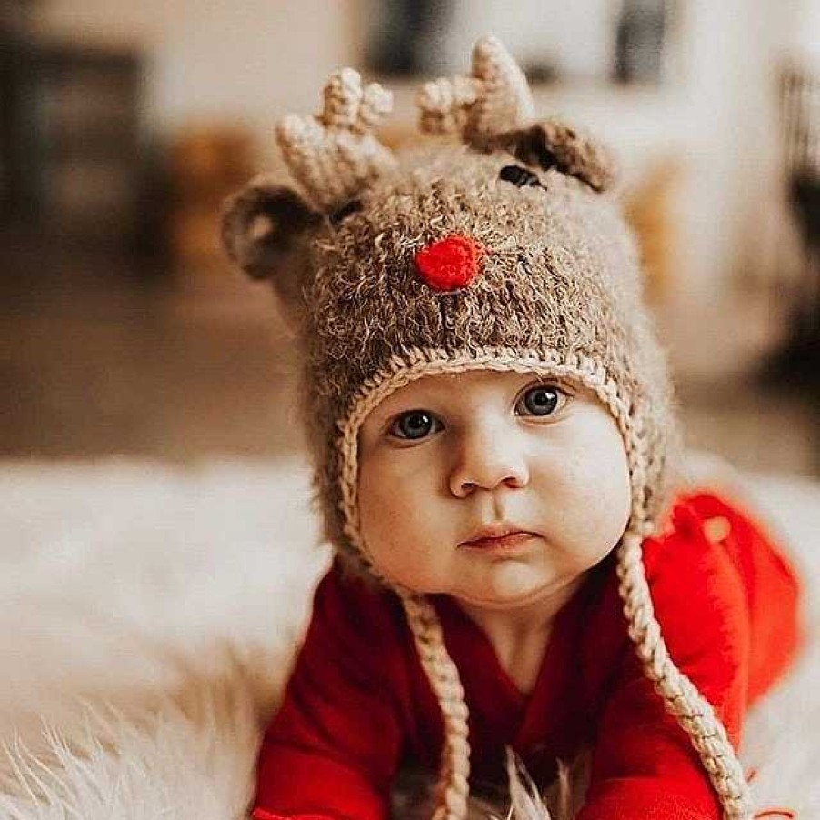 Accessories Huggalugs | Knit Hat, Rudolph