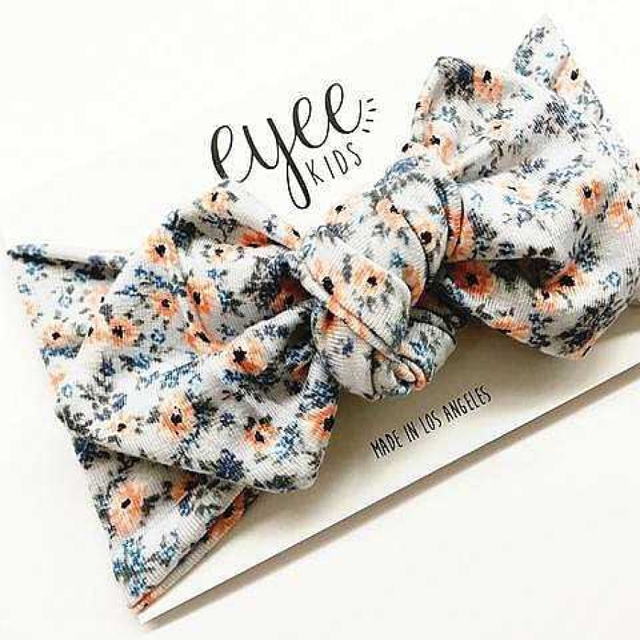 Girl Eyee Kids | Top Knot Headband, Slate Blue Floral