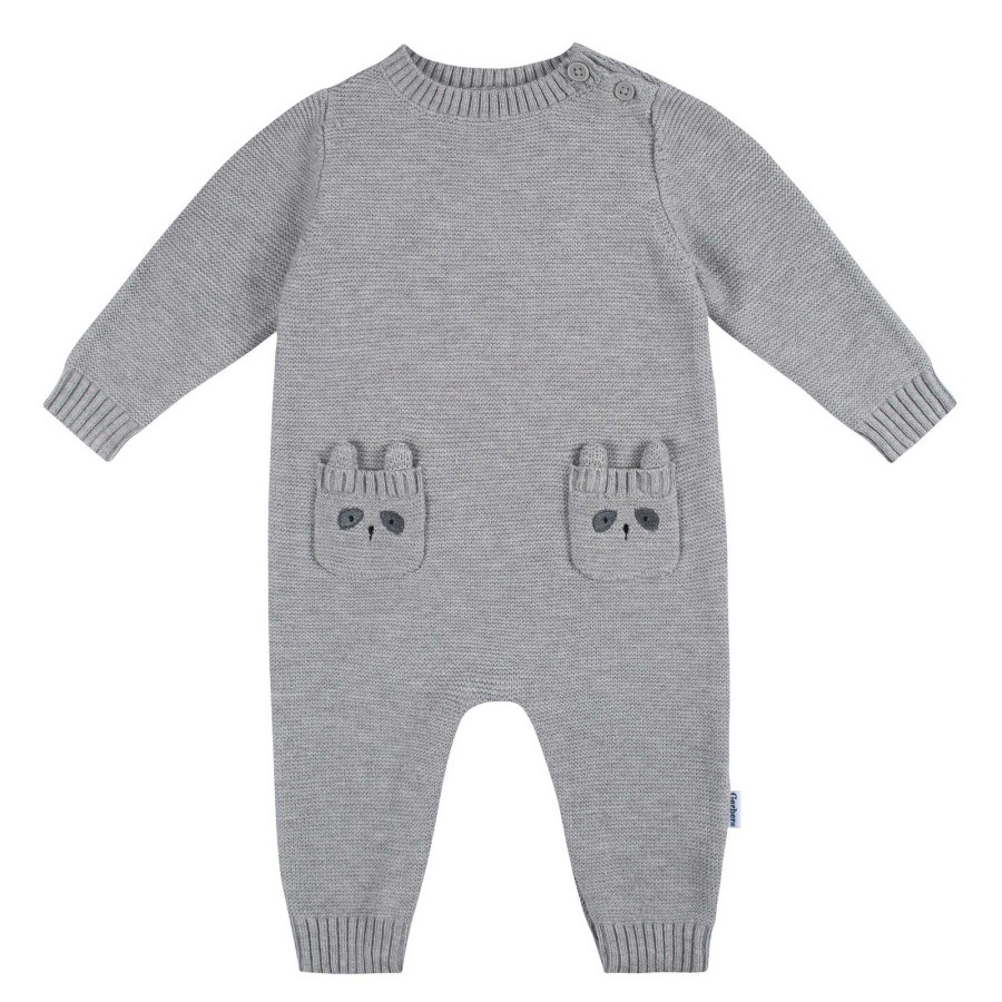 Boy Gerber Childrenswear | Sweater Knit Romper, Raccoon