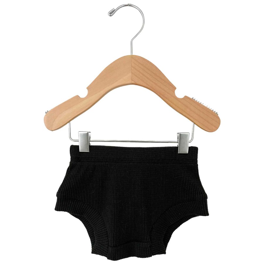 Boy SpearmintLOVE | Organic Cotton Waffle Shorts, Black