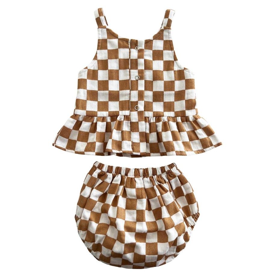 Girl SIIX Collection | Sundae Checkerboard / Organic Peplum Set