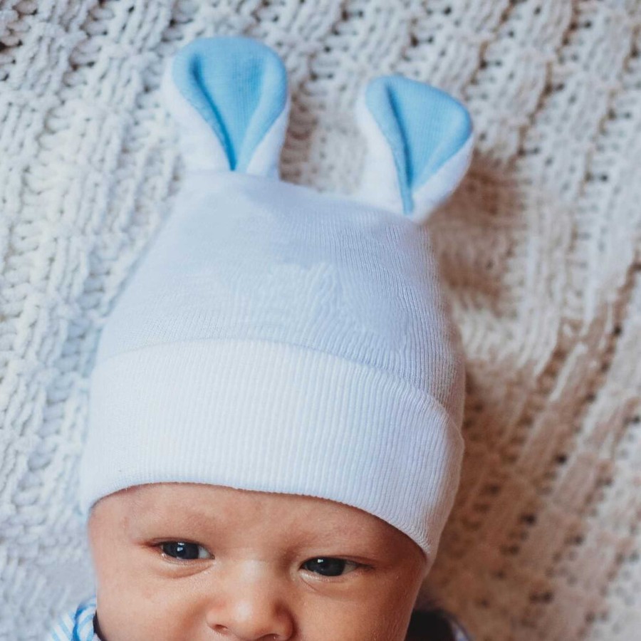 Accessories Ily Bean | Newborn Hat, Blue Bunny Ears