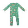 Boy Angel Dear | 2 Way Zip Romper, Green Gingerbread Sleigh