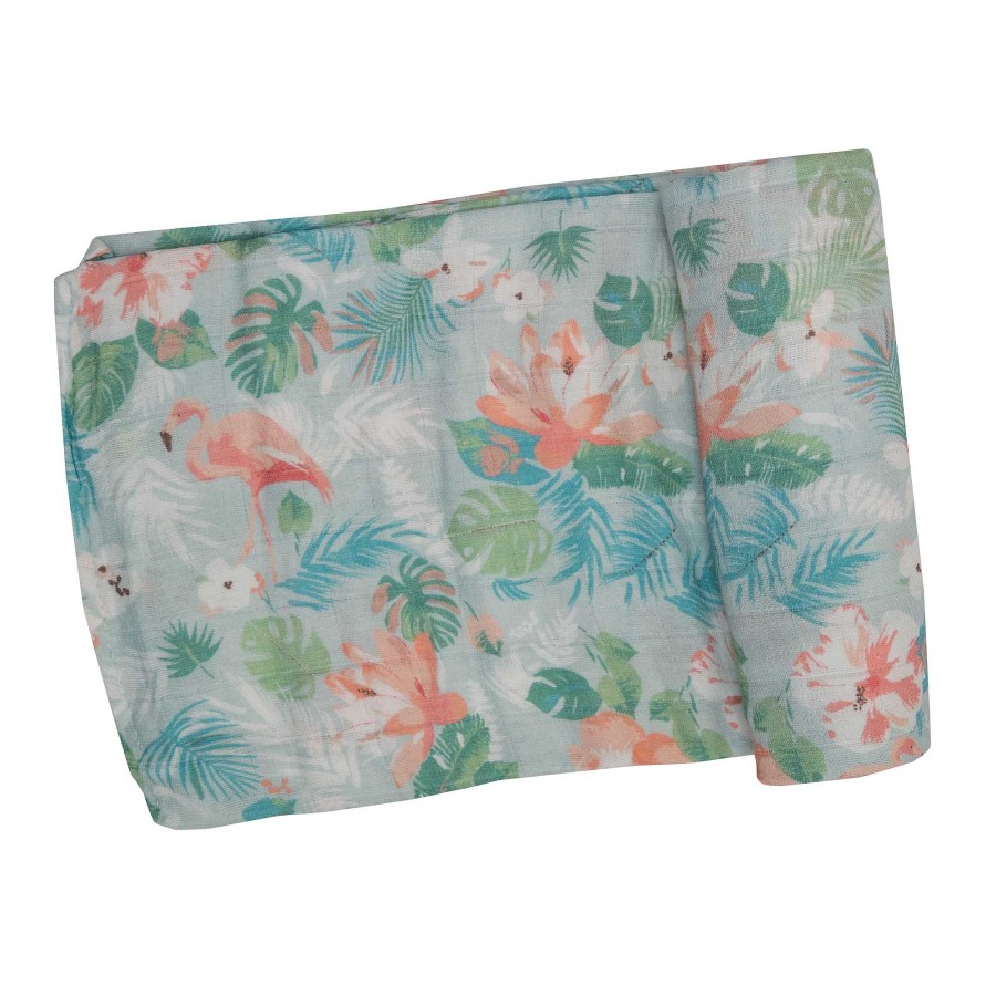 Baby Stuff Angel Dear | Muslin Swaddle, Floral Flamingos