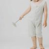 Boy L'ovedbaby | Pointelle Sleeveless Romper, Light Grey