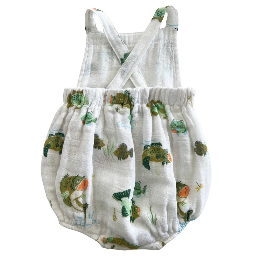 Boy Angel Dear | Muslin Retro Sunsuit, Bass Fishing