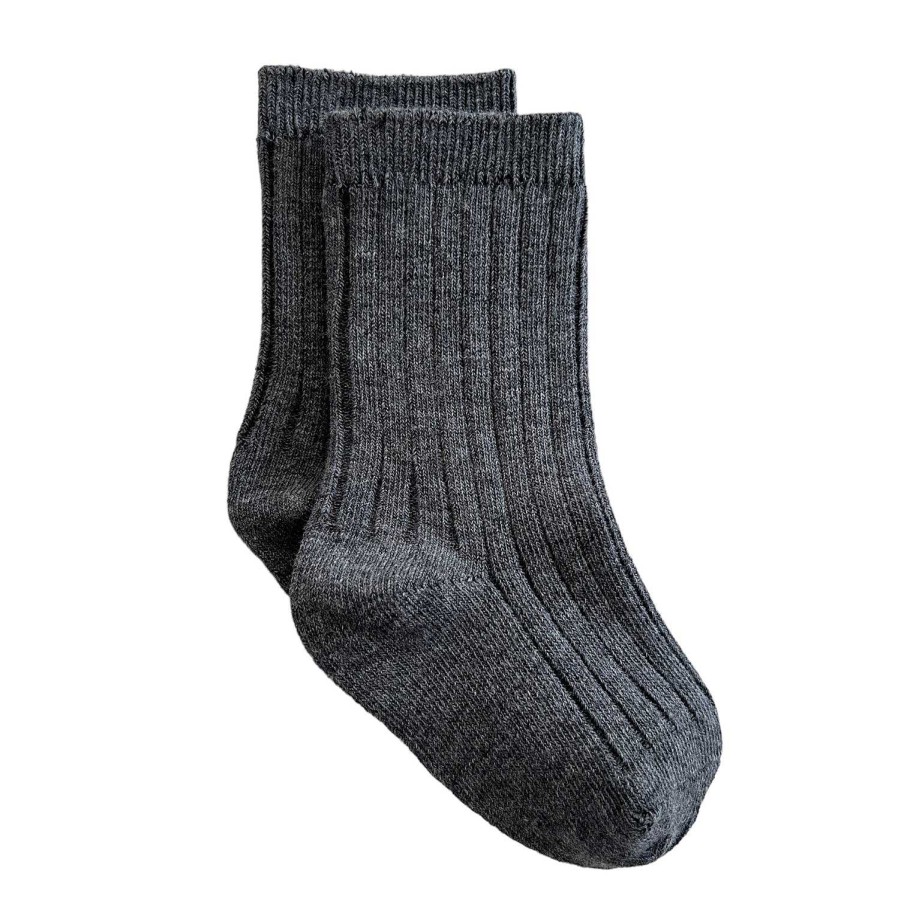 Accessories Sold by SpearmintLOVE | Basic Ribbed Socks, Charcoal