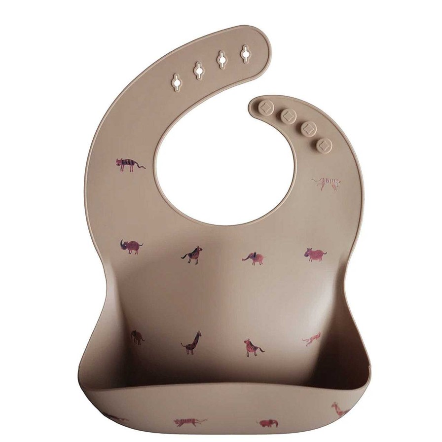 Baby Stuff mushie Silicone Bibs | Silicone Baby Bib, Safari Tan