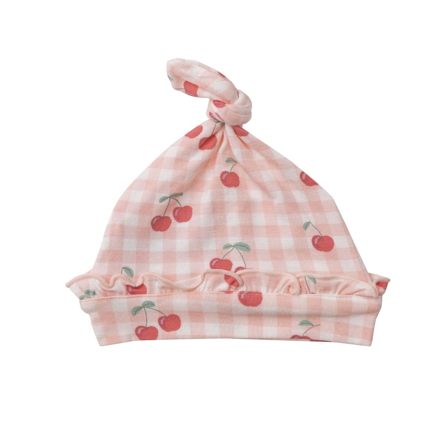 Accessories Angel Dear | Knot Beanie, Cherry Gingham