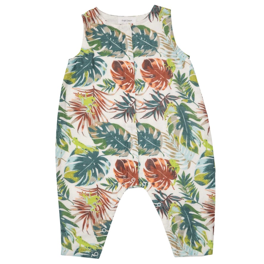 Boy Angel Dear | Sleeveless Romper, Tropical Tree Frog & Friends